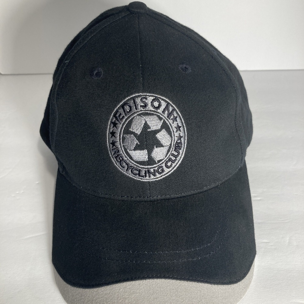 Edison Recycling Club Hat/Cap Black Embroidered "Learn and Serve"‎ Adjustable